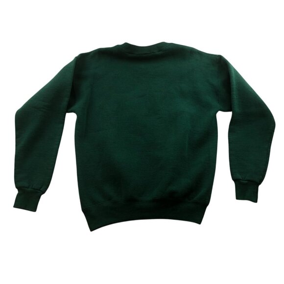 Vintage Lee Women's Art Sweatshirt Large Pullover Floral Applique Green Knit Y2K - Picture 2 of 12